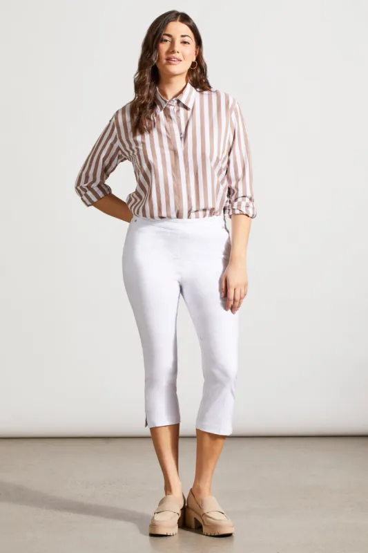 Performance Stretch Flatten It® Slimming Capris-White sold by Tribal