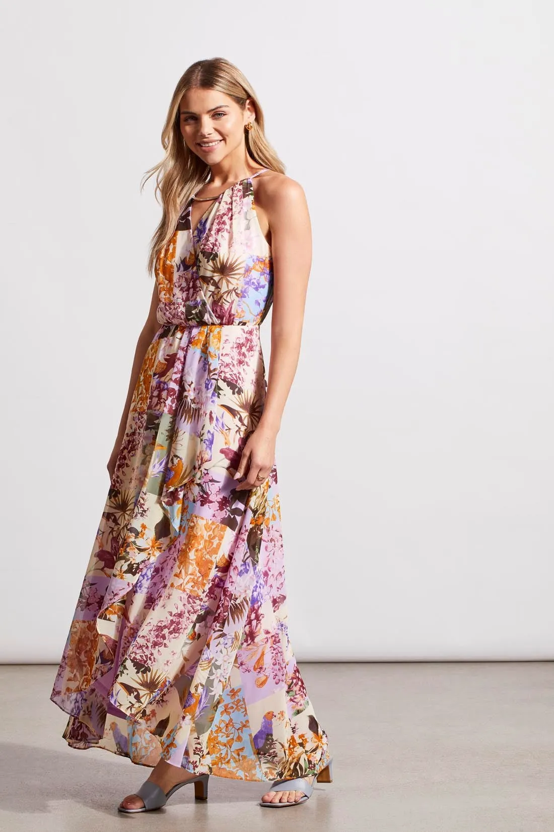 LINED MAXI DRESS WITH KEYHOLE NECK-Iris sold by Tribal product image thumbnail 3