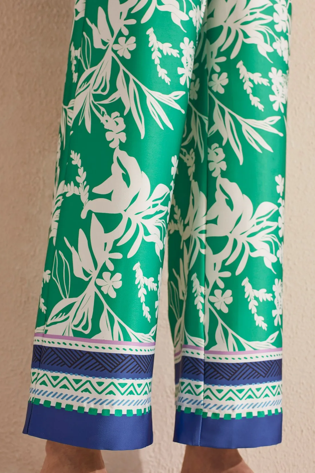 PRINTED PULL-ON WIDE LEG PANTS WITH DRAWSTRING-Jademist sold by Tribal product image thumbnail 4