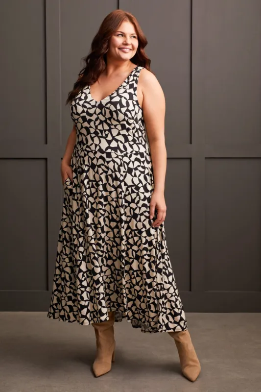 Sleeveless High-Low Dress With Smocking-Frostgrey sold by Tribal