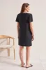 COTTON FLUTTER SLEEVE DRESS WITH POCKETS-Black sold by Tribal