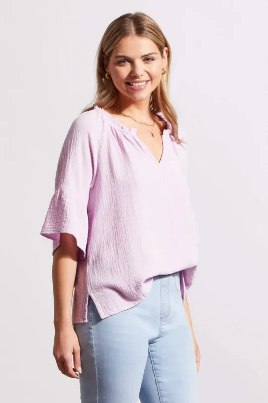 COTTON GAUZE RAGLAN SLEEVE BLOUSE-W. iris sold by Tribal