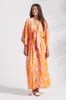 PRINTED DUSTER WITH KIMONO SLEEVES-Canary sold by Tribal