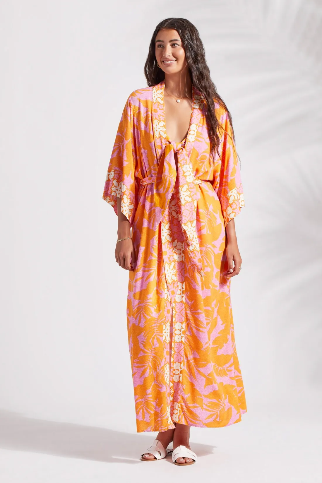 PRINTED DUSTER WITH KIMONO SLEEVES-Canary sold by Tribal product image thumbnail 3