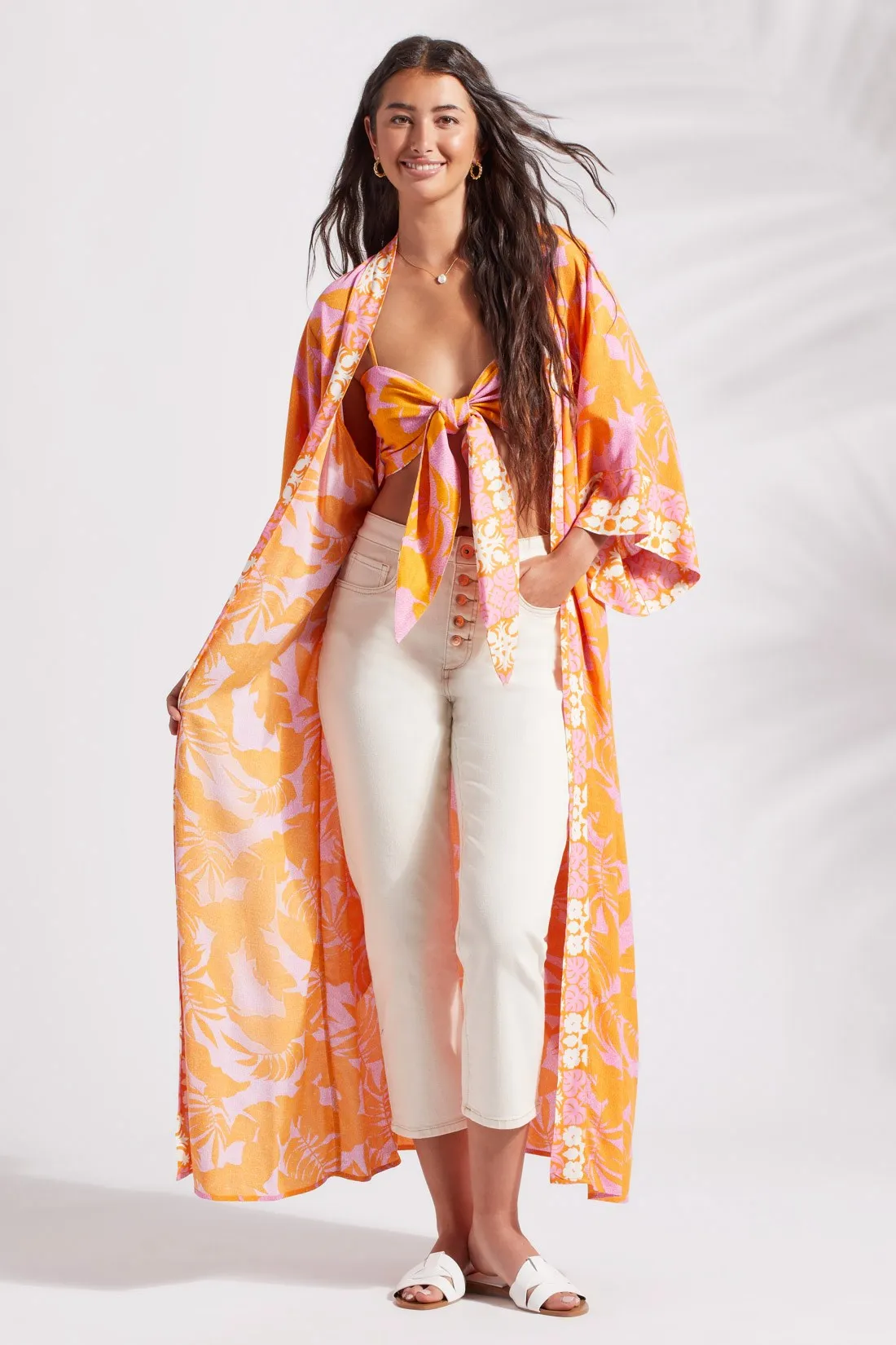 PRINTED DUSTER WITH KIMONO SLEEVES-Canary sold by Tribal product image thumbnail 2