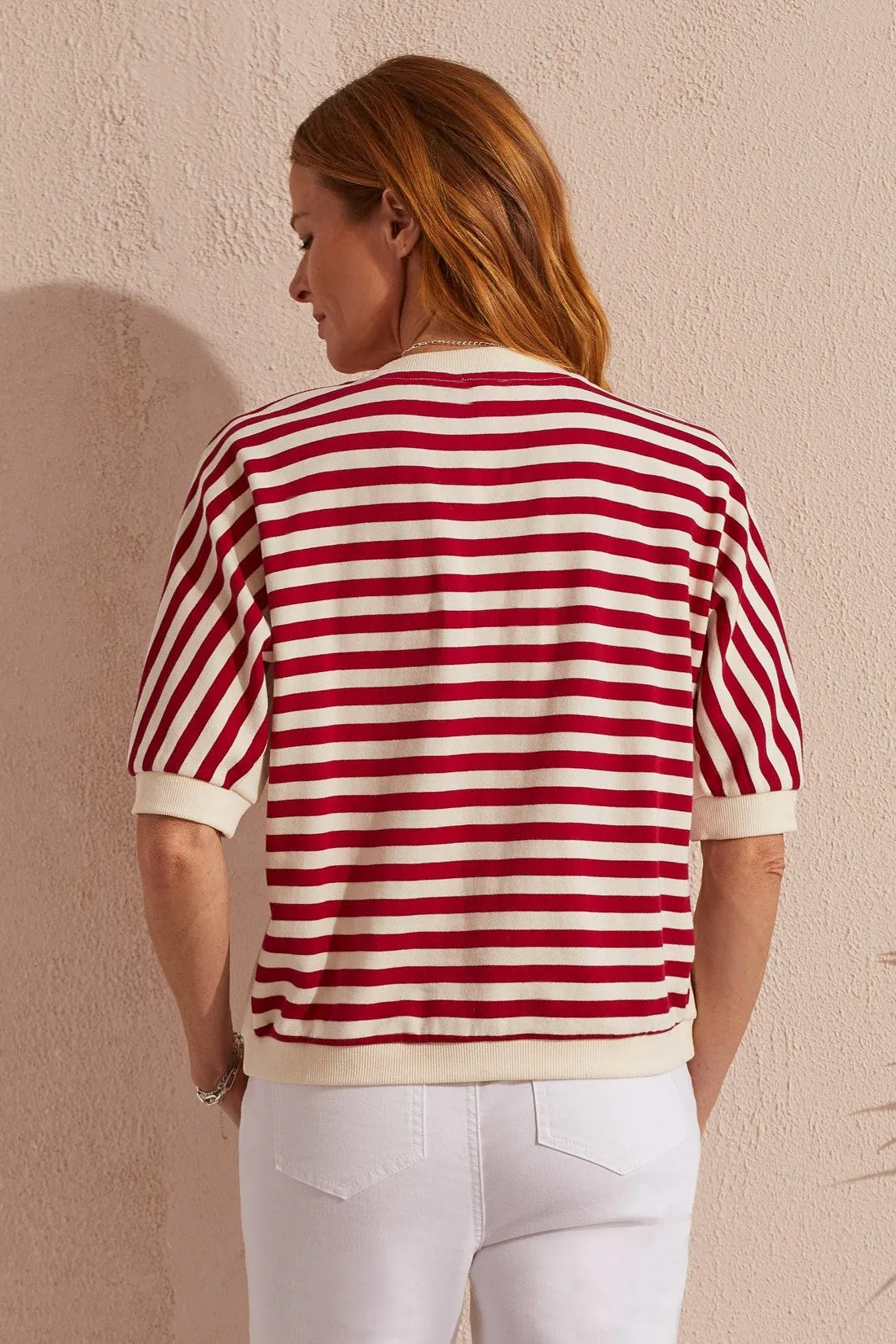 COTTON ELBOW SLEEVE DOLMAN CARDIGAN-Poppy red sold by Tribal product image thumbnail 4