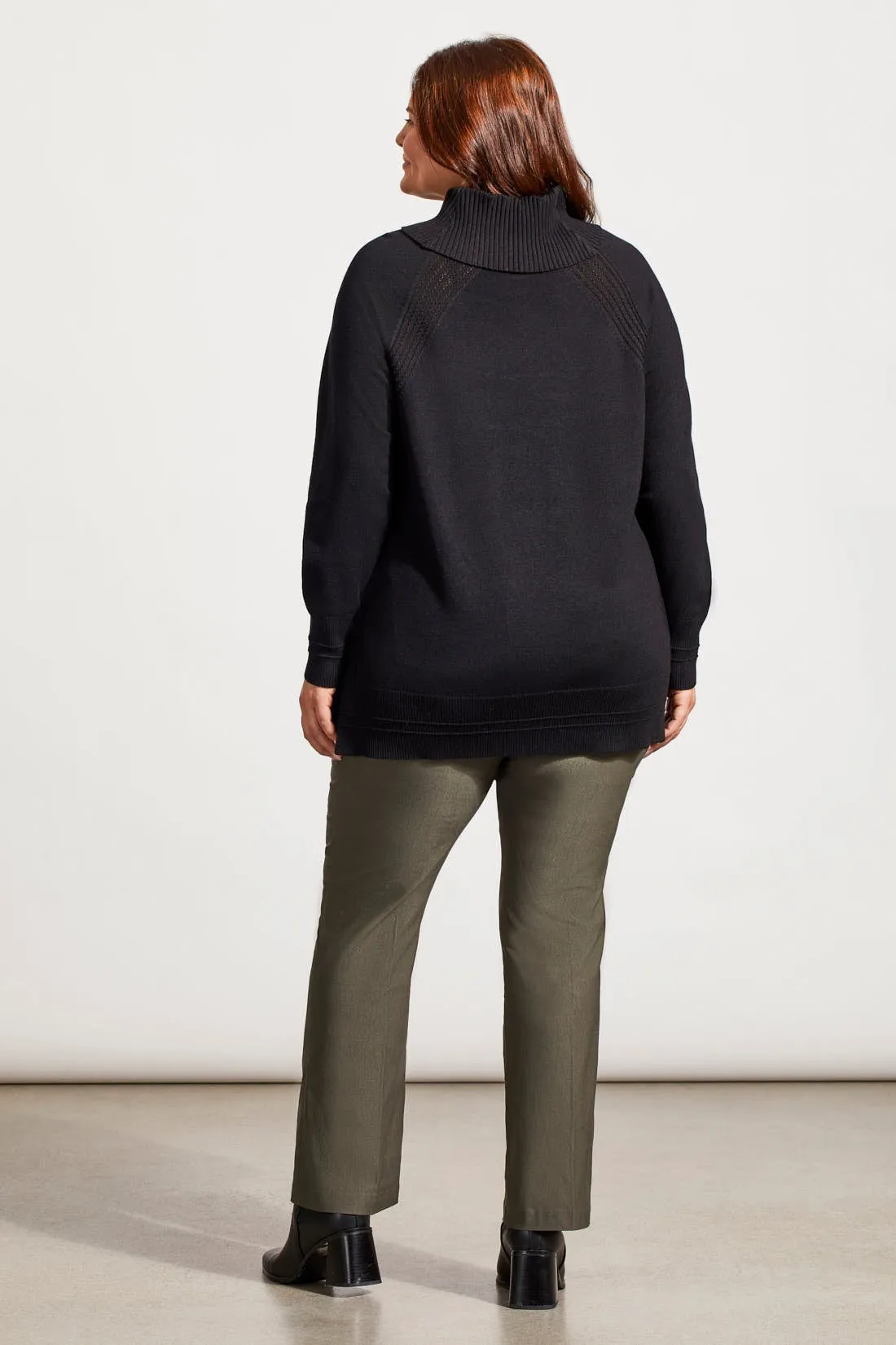 Raglan Sleeve Cowl Neck Sweater With Front Stitch Detail-Black sold by Tribal product image thumbnail 4