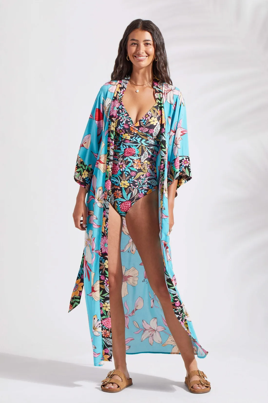 PRINTED DUSTER WITH KIMONO SLEEVES-Honolulu sold by Tribal product image thumbnail 2
