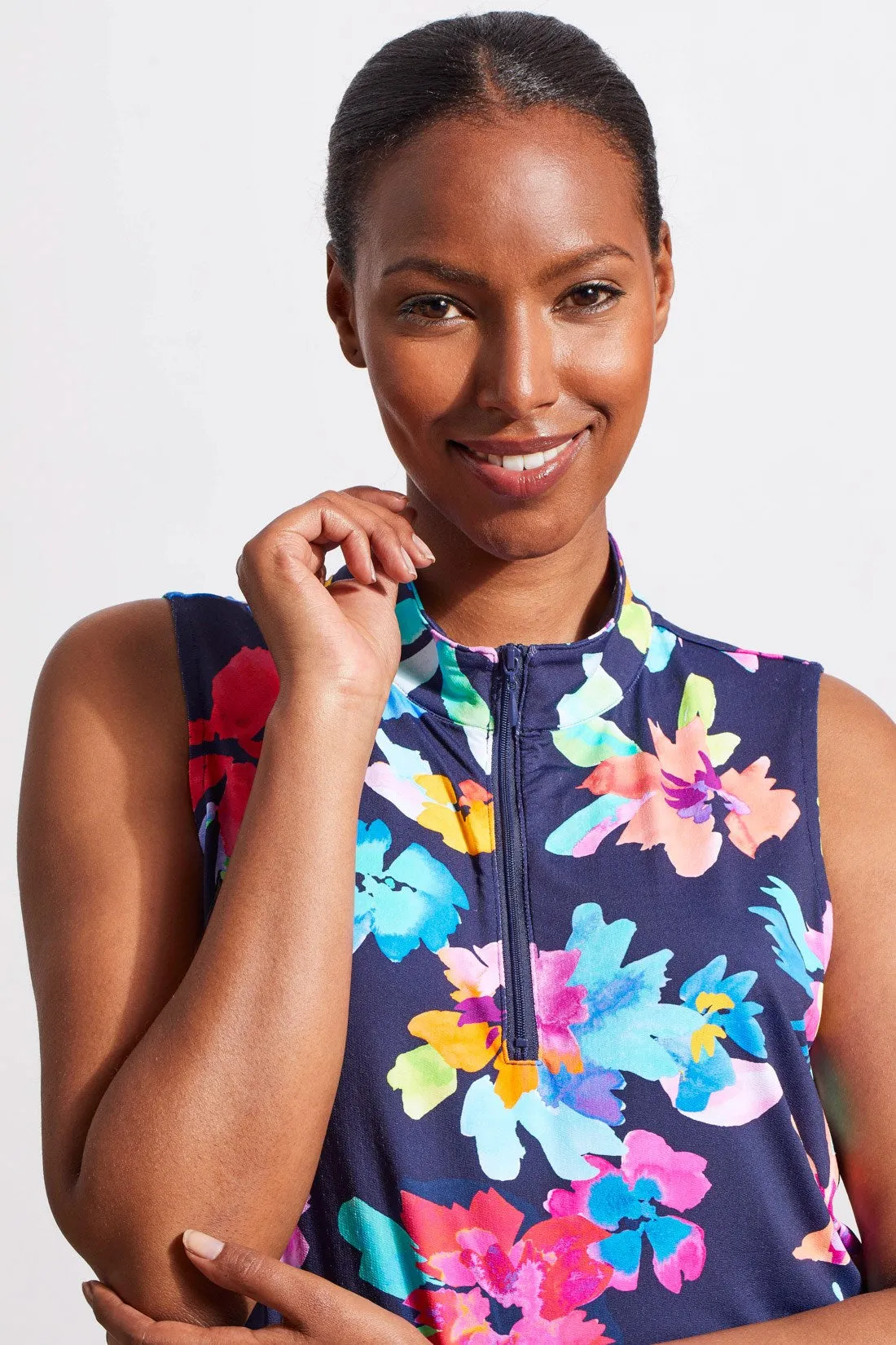 PERFORMANCE UPF 50+ POCKETED SLEEVELESS DRESS WITH INNER SHORTS-Laguna sold by Tribal product image thumbnail 2