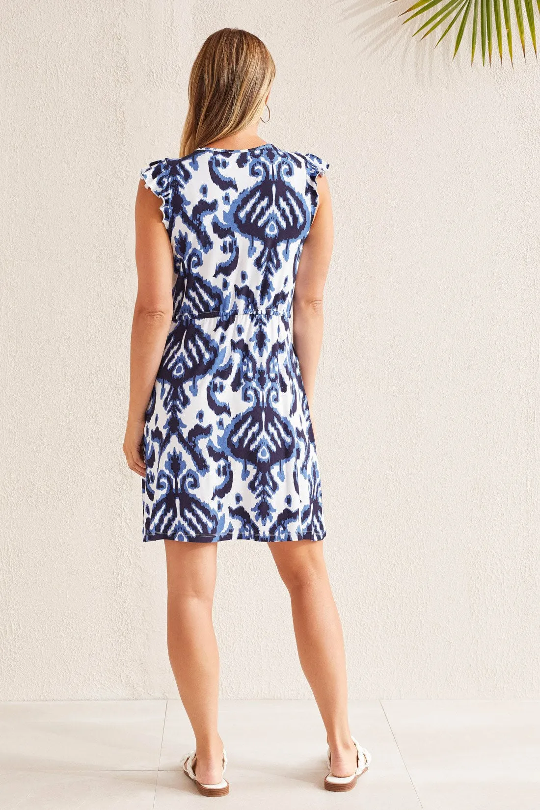 PRINTED JERSEY DRESS WITH DRAWCORD WAIST-Seasapphire sold by Tribal product image thumbnail 4