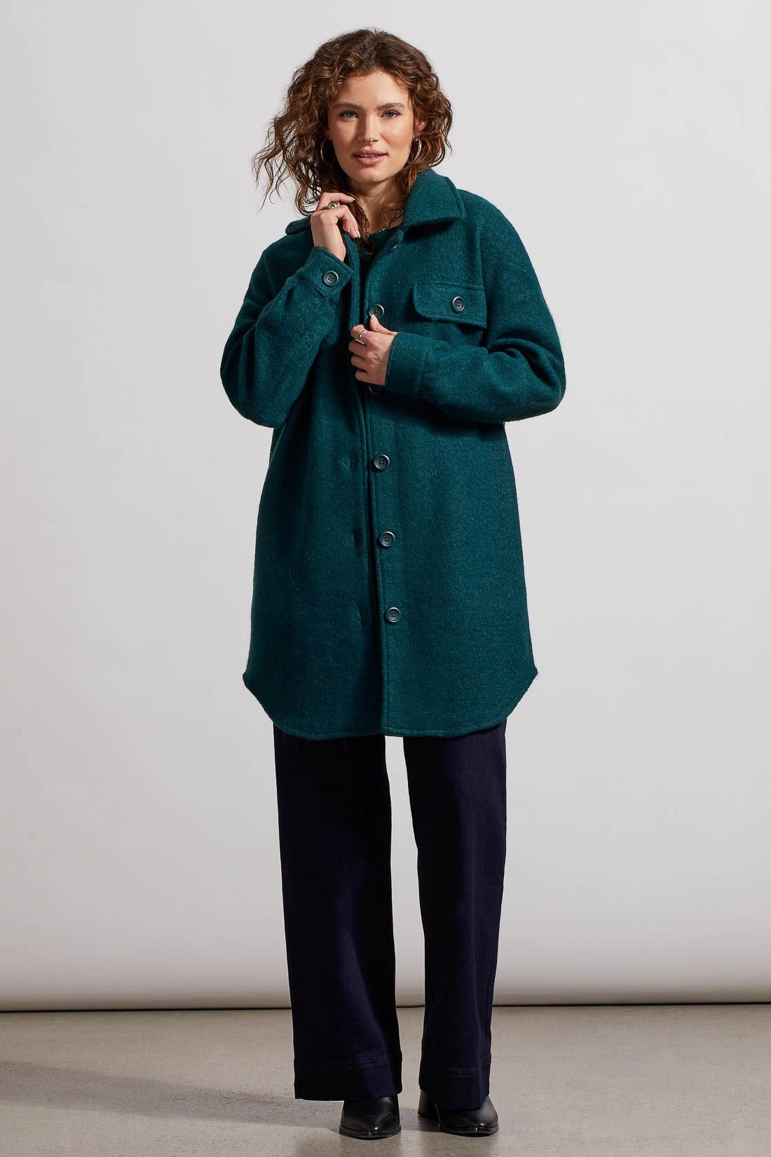 BOILED WOOL JACKET WITH POCKETS-Forest sold by Tribal product image thumbnail 2