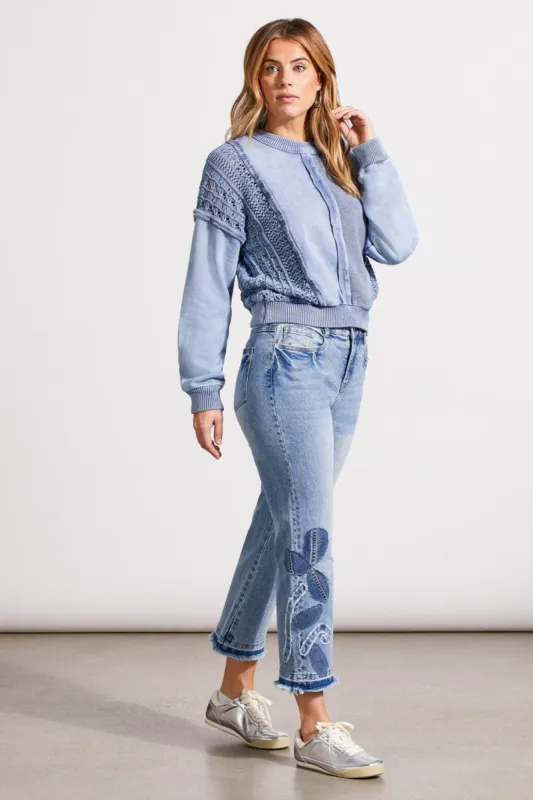 Stonewash Mix Media Raglan Pullover-Lt. Blue Jay sold by Tribal