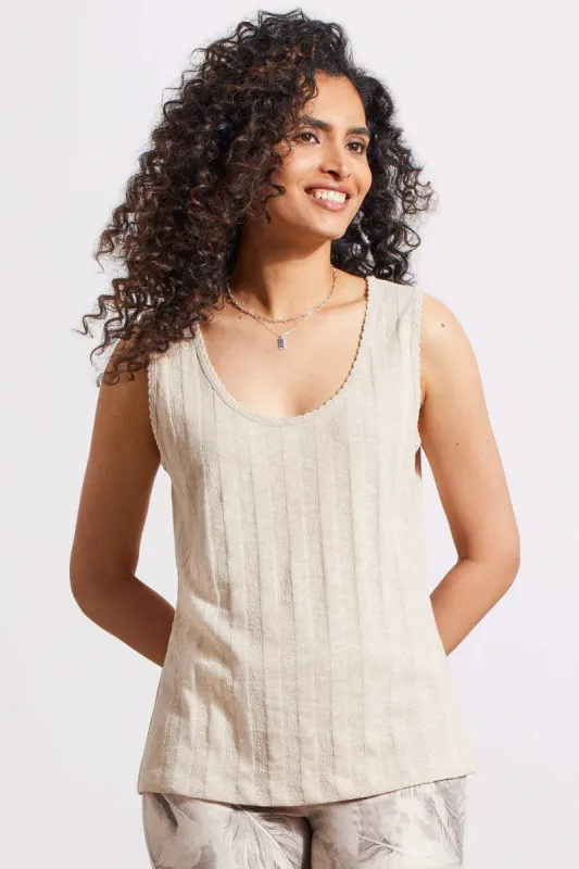 COTTON TANK TOP WITH PICOT TRIM-Frenchoak sold by Tribal