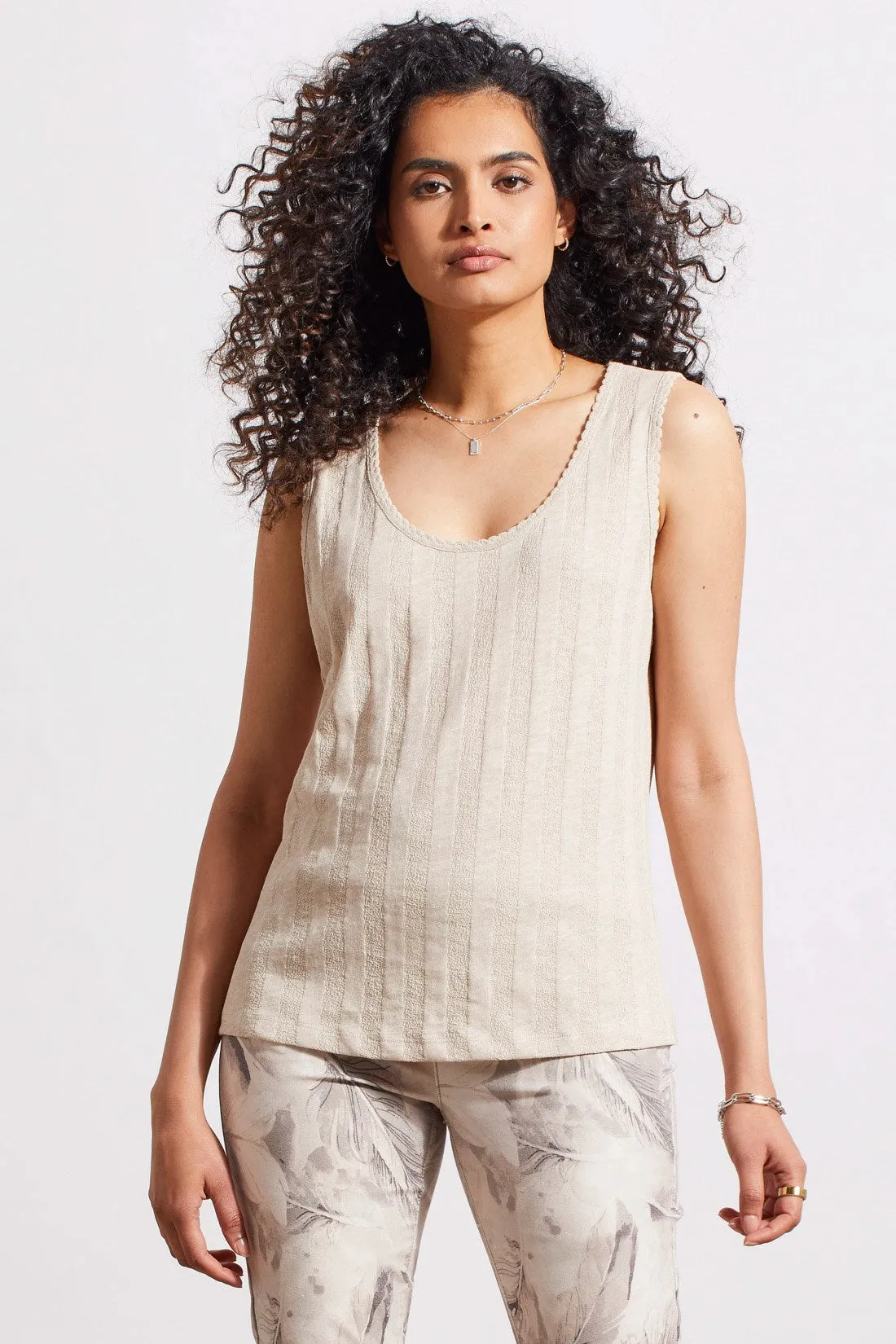 COTTON TANK TOP WITH PICOT TRIM-Frenchoak sold by Tribal product image thumbnail 4