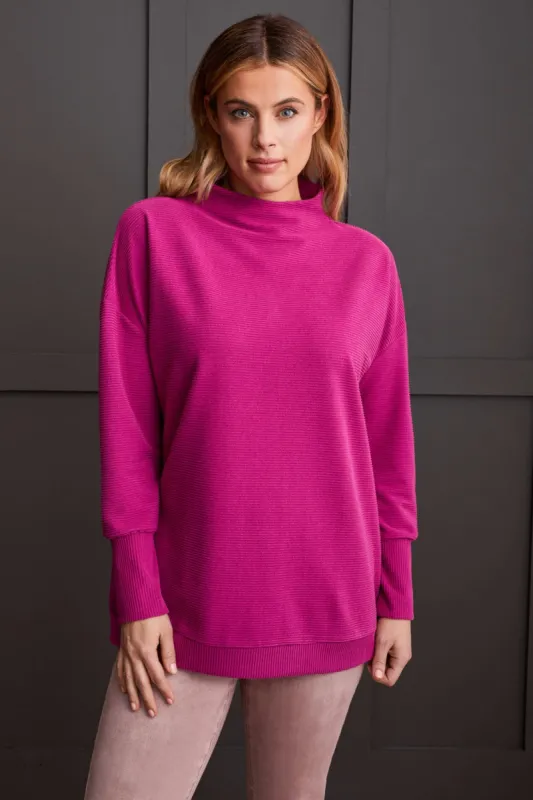 Funnel Neck Tunic-H Deep Magenta sold by Tribal
