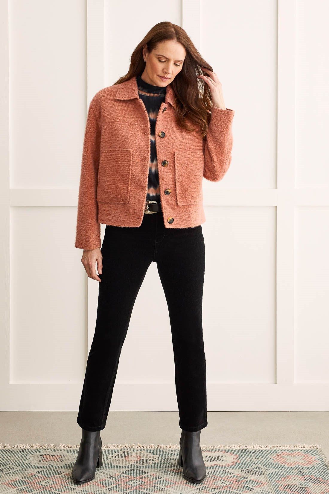 SOFT TIE-DYE MOCK NECK TOP-Copper sold by Tribal product image thumbnail 4