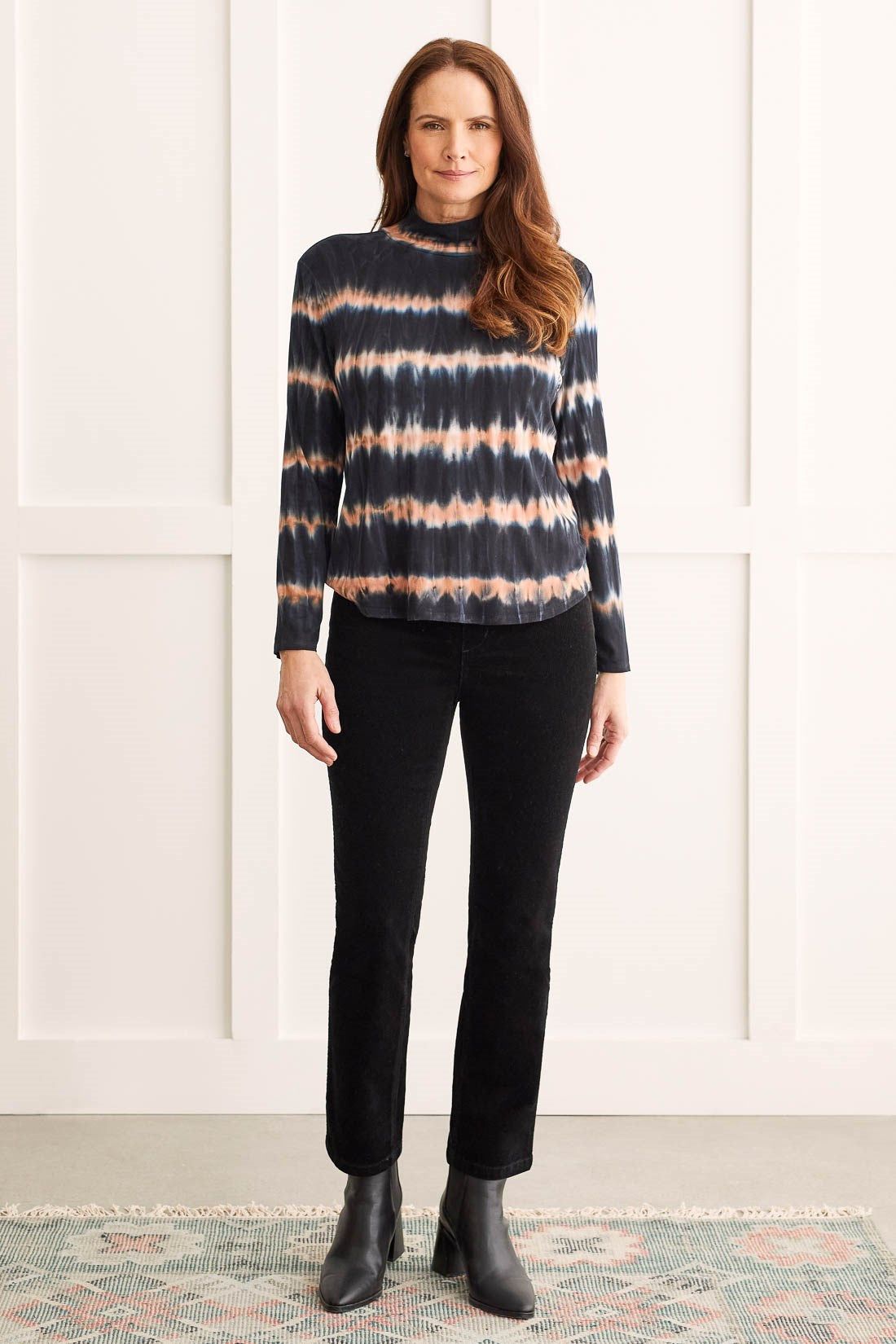 SOFT TIE-DYE MOCK NECK TOP-Copper sold by Tribal product image thumbnail 2