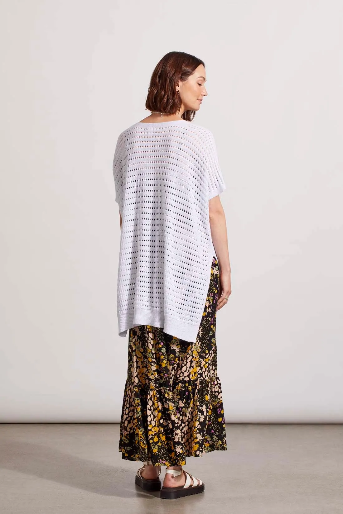 LONGLINE SWEATER CARDIGAN WITH SIDE SLITS-White sold by Tribal product image thumbnail 4