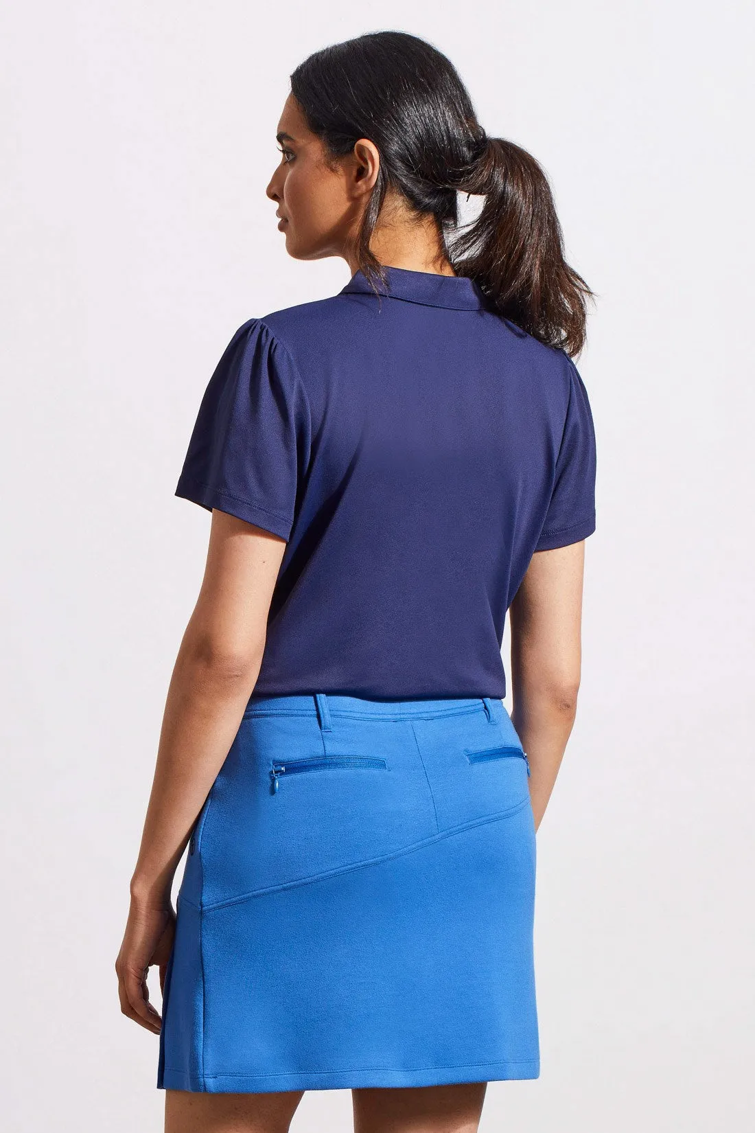 SHORT-SLEEVE POLO TOP WITH BUTTON PLACKET-Jet blue sold by Tribal product image thumbnail 4
