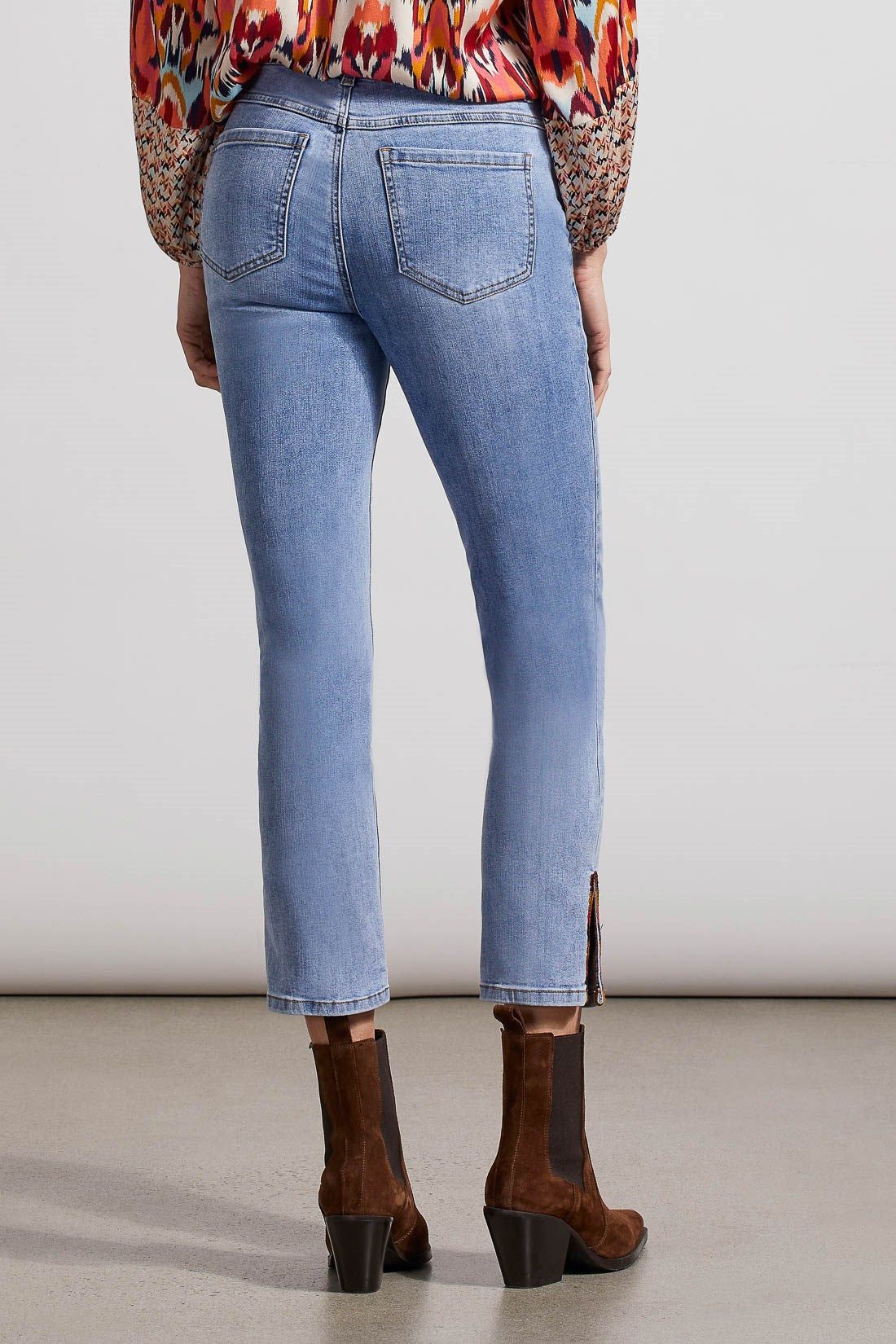 AUDREY EMBROIDERED SIDE SLIT STRAIGHT LEG JEANS-Lt. vintage sold by Tribal product image thumbnail 3