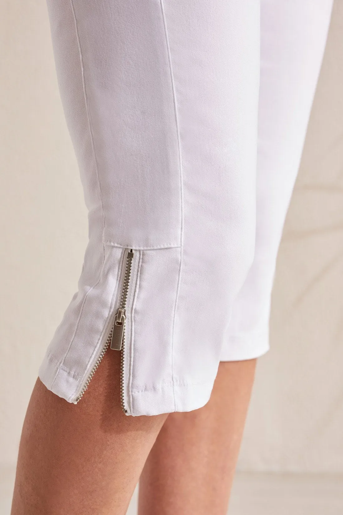 FLATTEN-IT® PULL-ON CAPRI WITH SIDE ZIPS-White sold by Tribal product image thumbnail 3