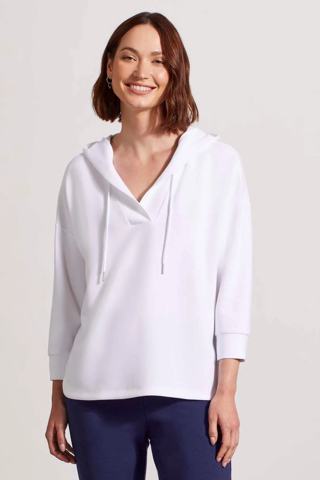 HOODED DOLMAN TUNIC-White sold by Tribal