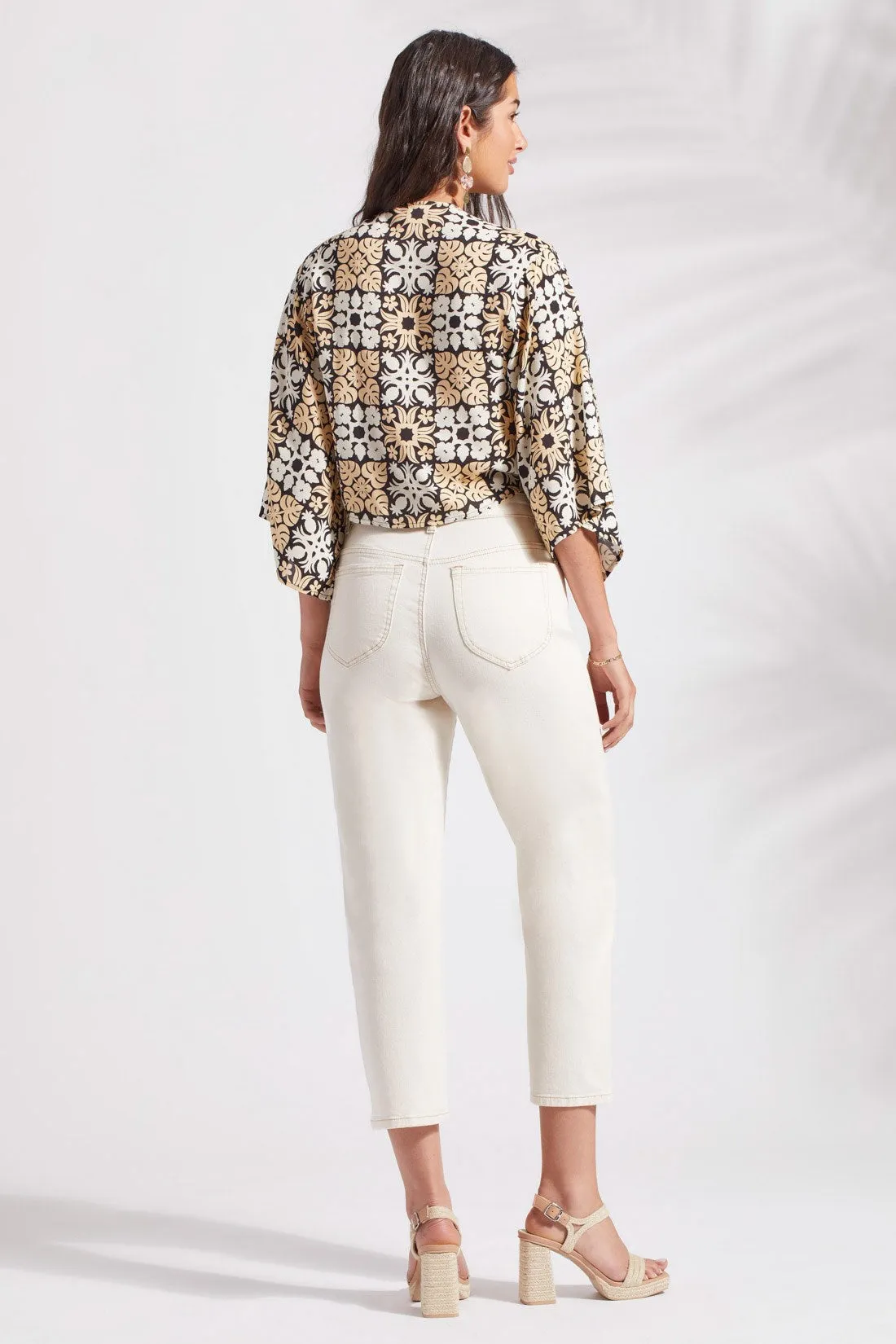 BROOKE HIGH RISE CROP JEANS WITH BUTTON-UP FLY-Ecru sold by Tribal product image thumbnail 3