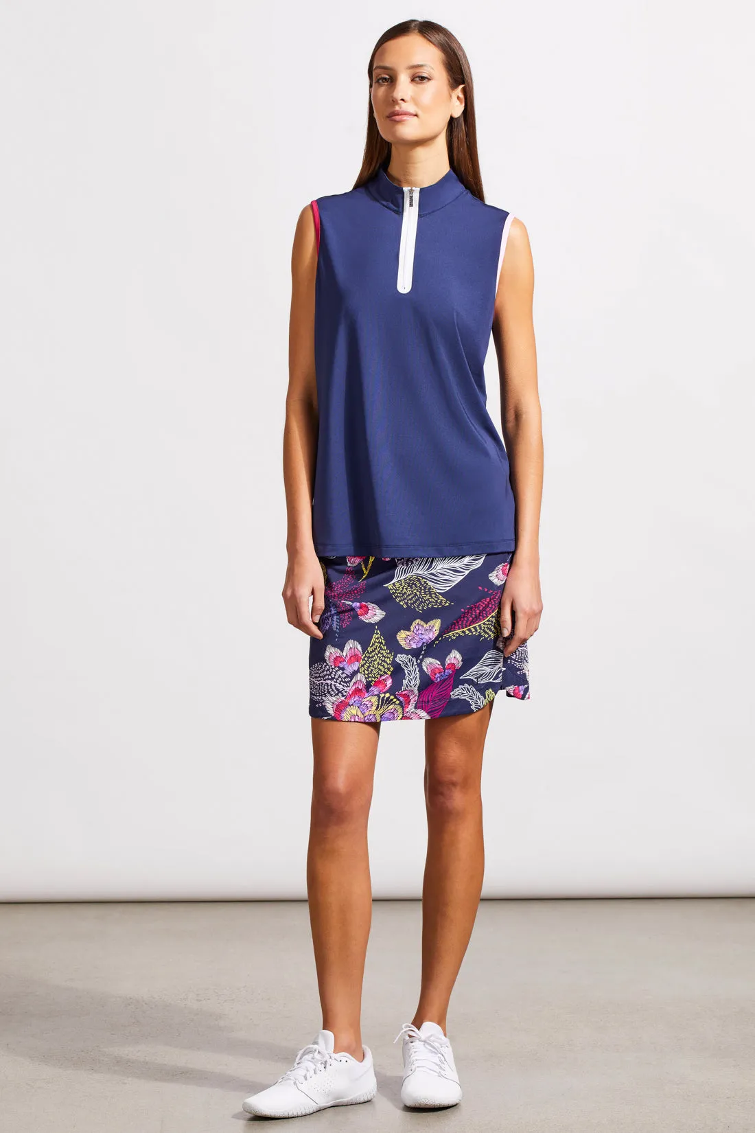 Sport Light Scuba Mock Neck Zip Top With Contrast Trim-Naval sold by Tribal product image thumbnail 2
