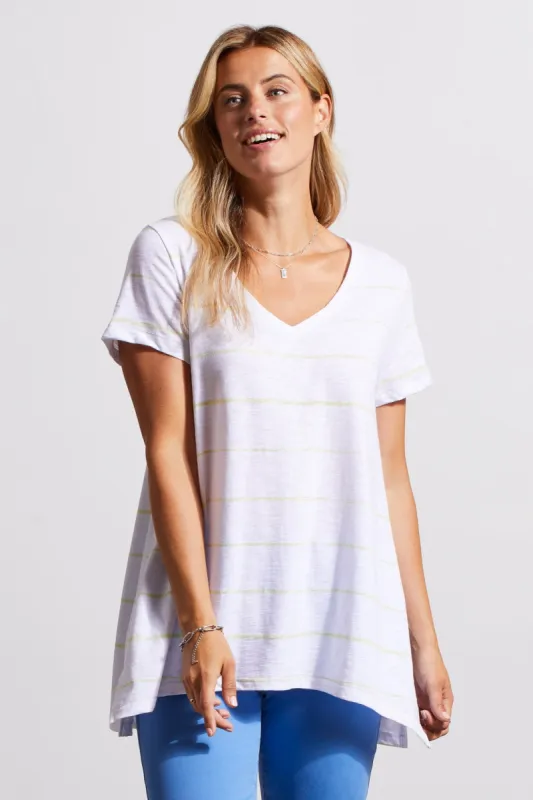 PRINTED COTTON FLARE TOP WITH SIDE SLITS-Wildlime sold by Tribal