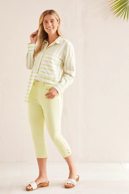 PULL-ON CAPRI WITH HEM VENTS-Wildlime sold by Tribal