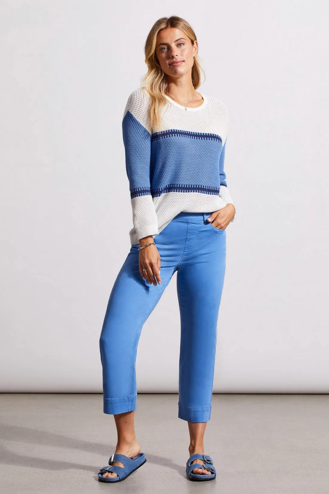 PULL-ON KICK FLARE CAPRI-Bluestar sold by Tribal