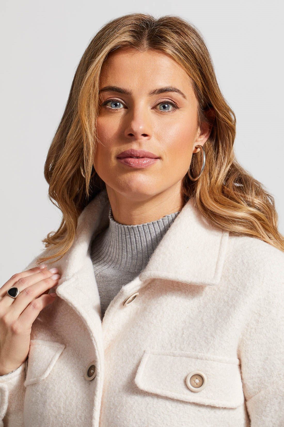 BOILED WOOL JACKET WITH POCKETS-Bone sold by Tribal product image thumbnail 2