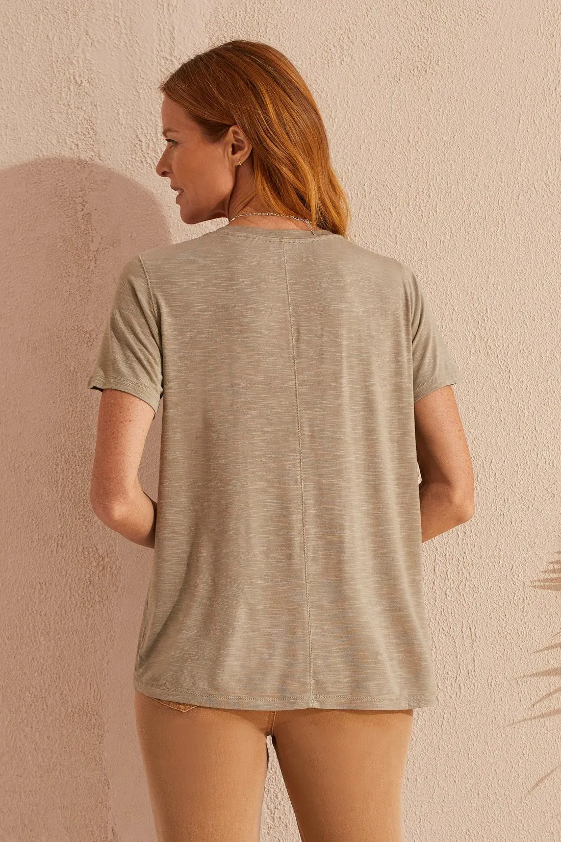 PULL-ON CAPRI WITH HEM VENTS-Dune sold by Tribal product image thumbnail 4