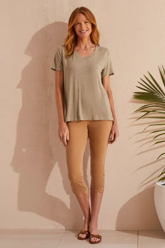 PULL-ON CAPRI WITH HEM VENTS-Dune sold by Tribal