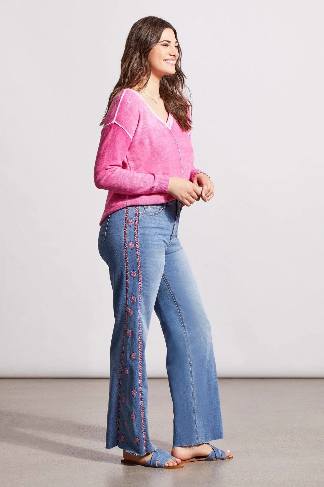 BROOKE HIGH RISE JEANS WITH SIDE EMBROIDERY-Bluelotus sold by Tribal product image thumbnail 2