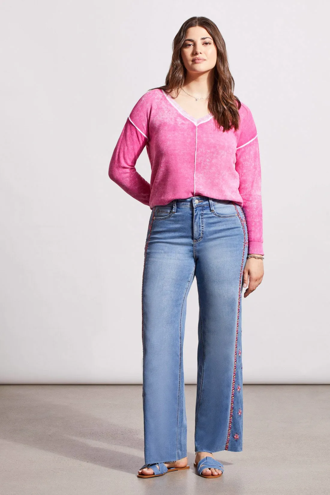 BROOKE HIGH RISE JEANS WITH SIDE EMBROIDERY-Bluelotus sold by Tribal product image thumbnail 3