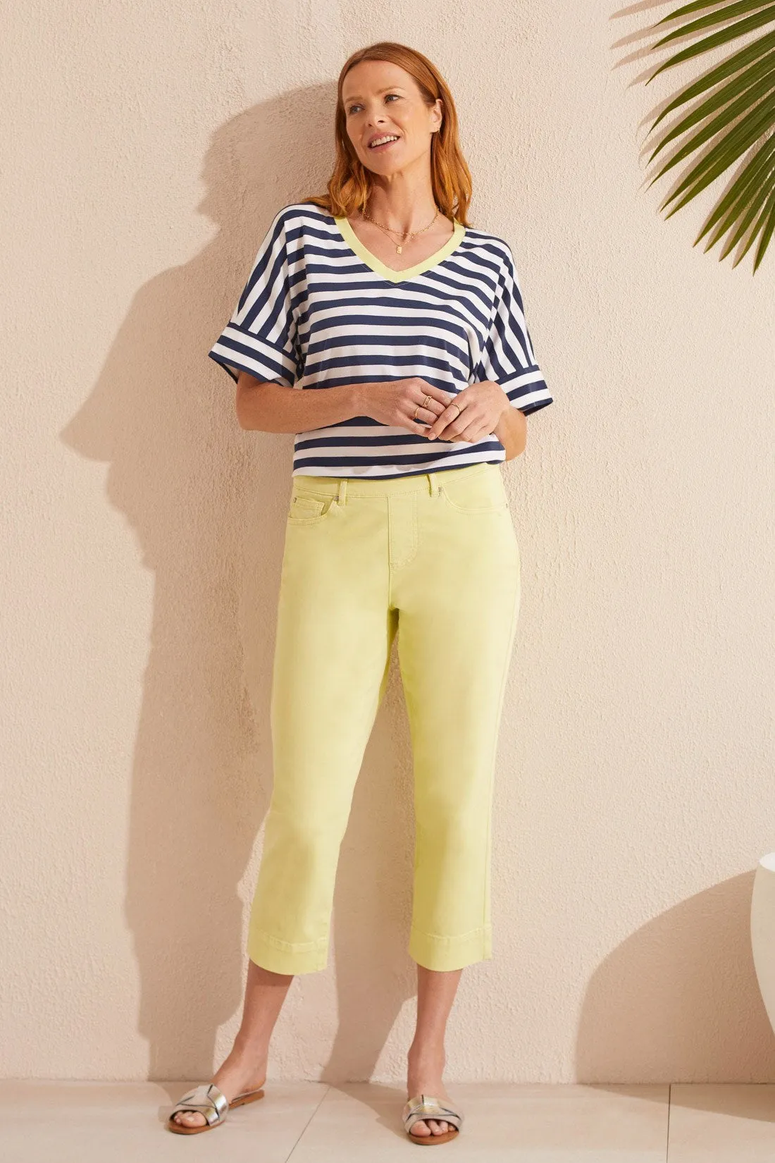 PULL-ON KICK FLARE CAPRI-Wildlime sold by Tribal product image thumbnail 3