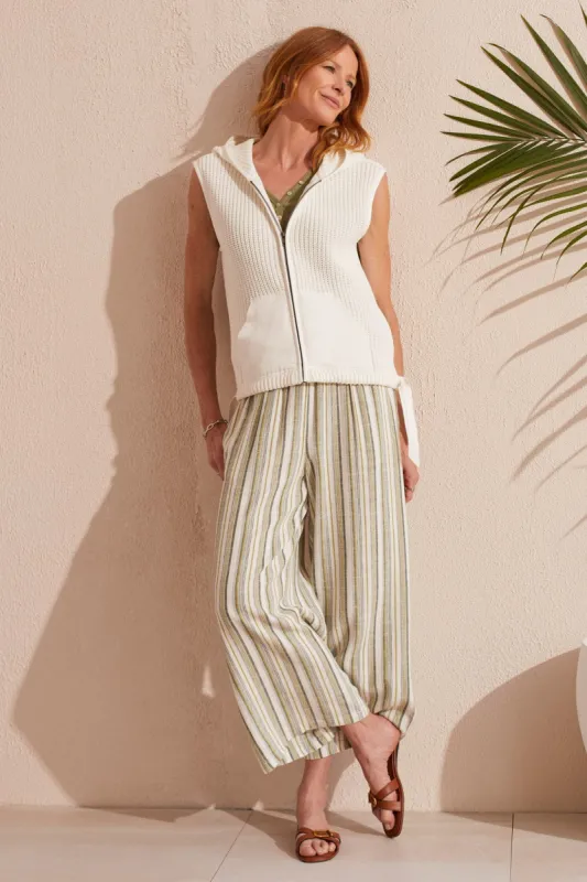 COTTON ZIP-UP VEST WITH HOOD-White sold by Tribal