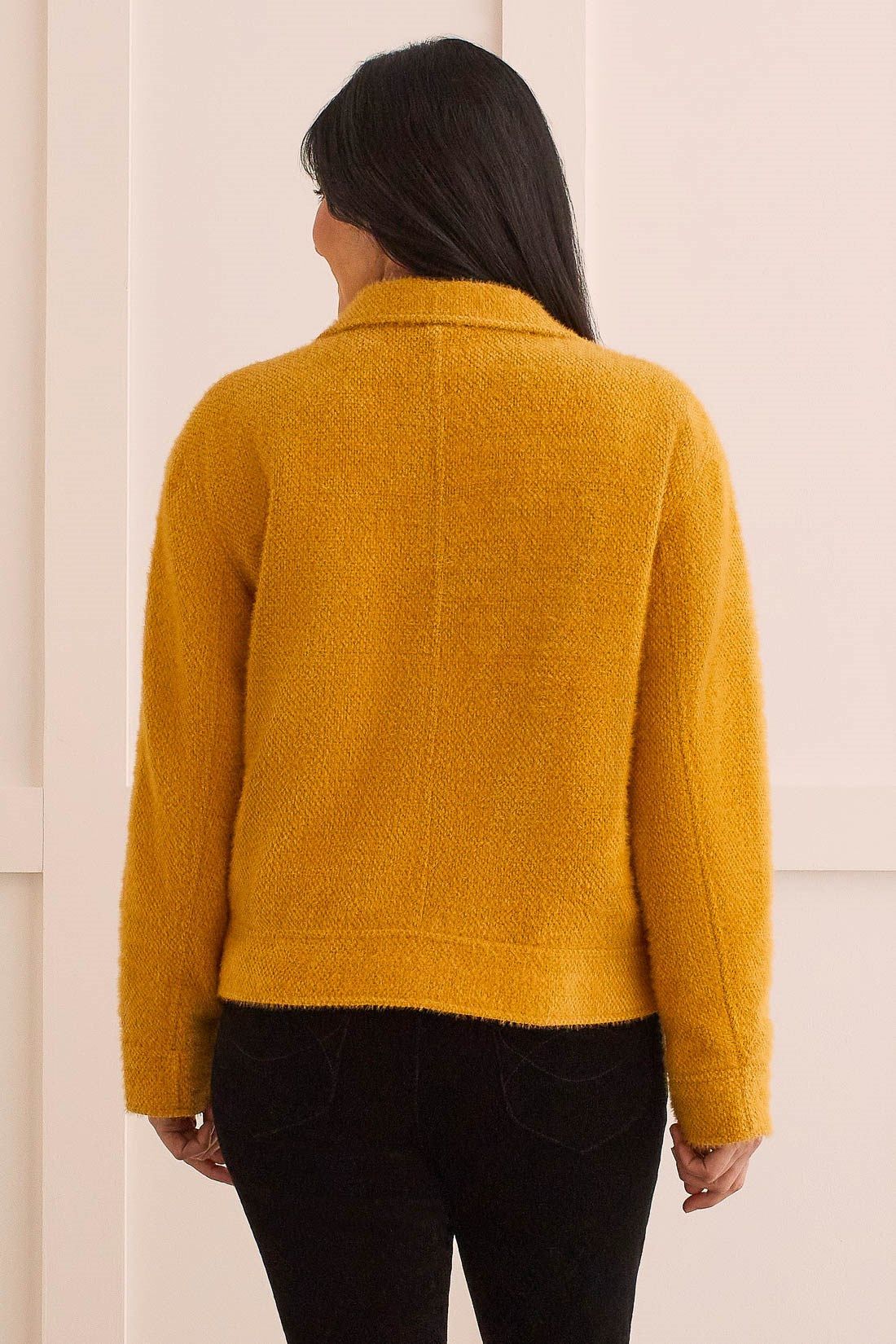 BOUCLE BUTTON-UP JACKET-Marigold sold by Tribal product image thumbnail 4