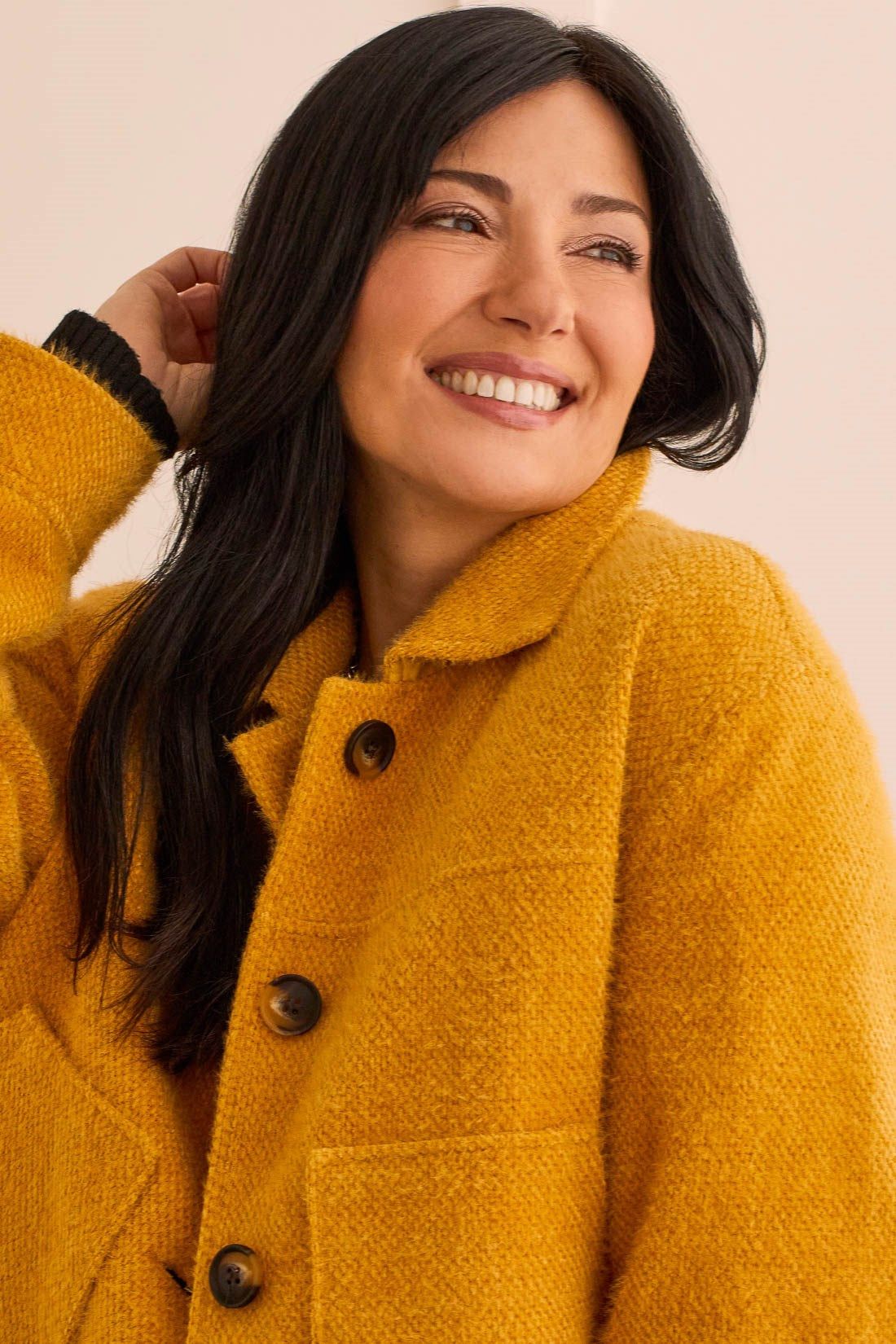 BOUCLE BUTTON-UP JACKET-Marigold sold by Tribal product image thumbnail 3