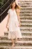 COTTON EYELET TIERED DRESS -White sold by Tribal
