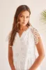 COTTON EYELET TIERED DRESS -White sold by Tribal