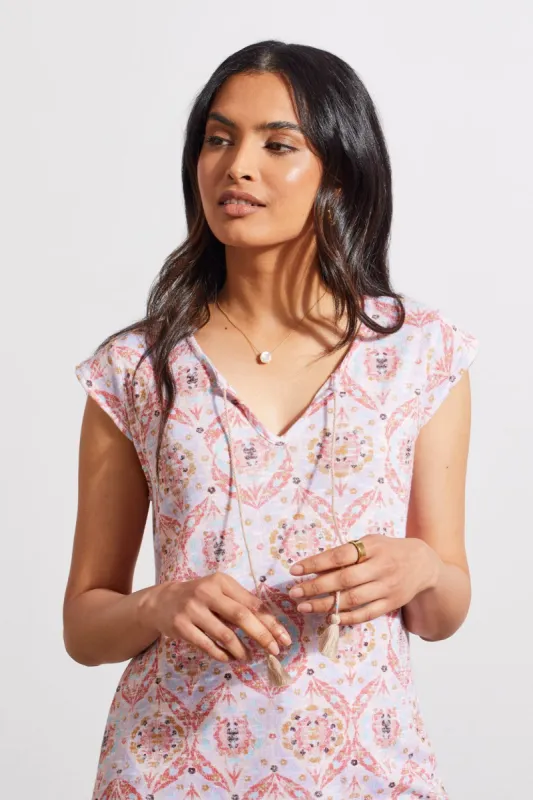 CAP-SLEEVE TOP WITH TASSELS-Sandust sold by Tribal