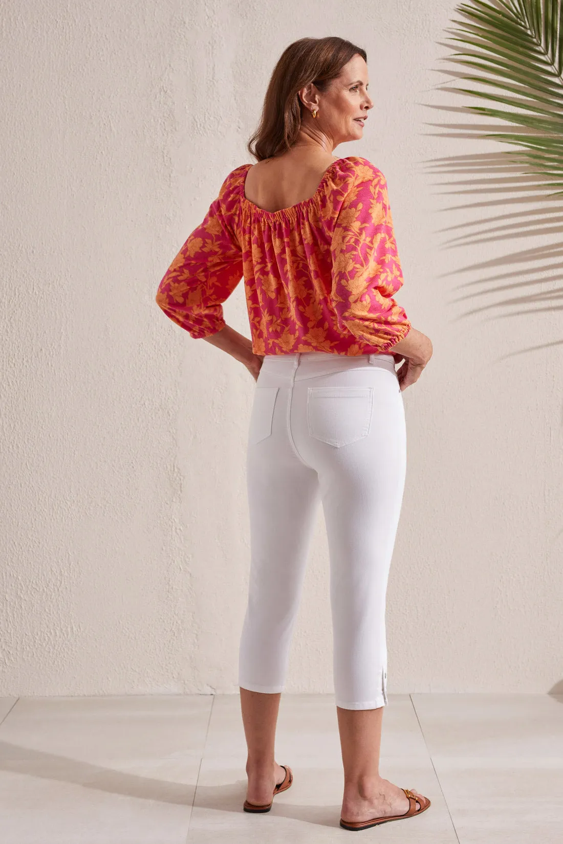 PULL-ON CAPRI WITH HEM VENTS-White sold by Tribal product image thumbnail 3