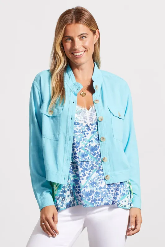 CLINEN BLEND JACKET WITH POCKETS-Capri sold by Tribal