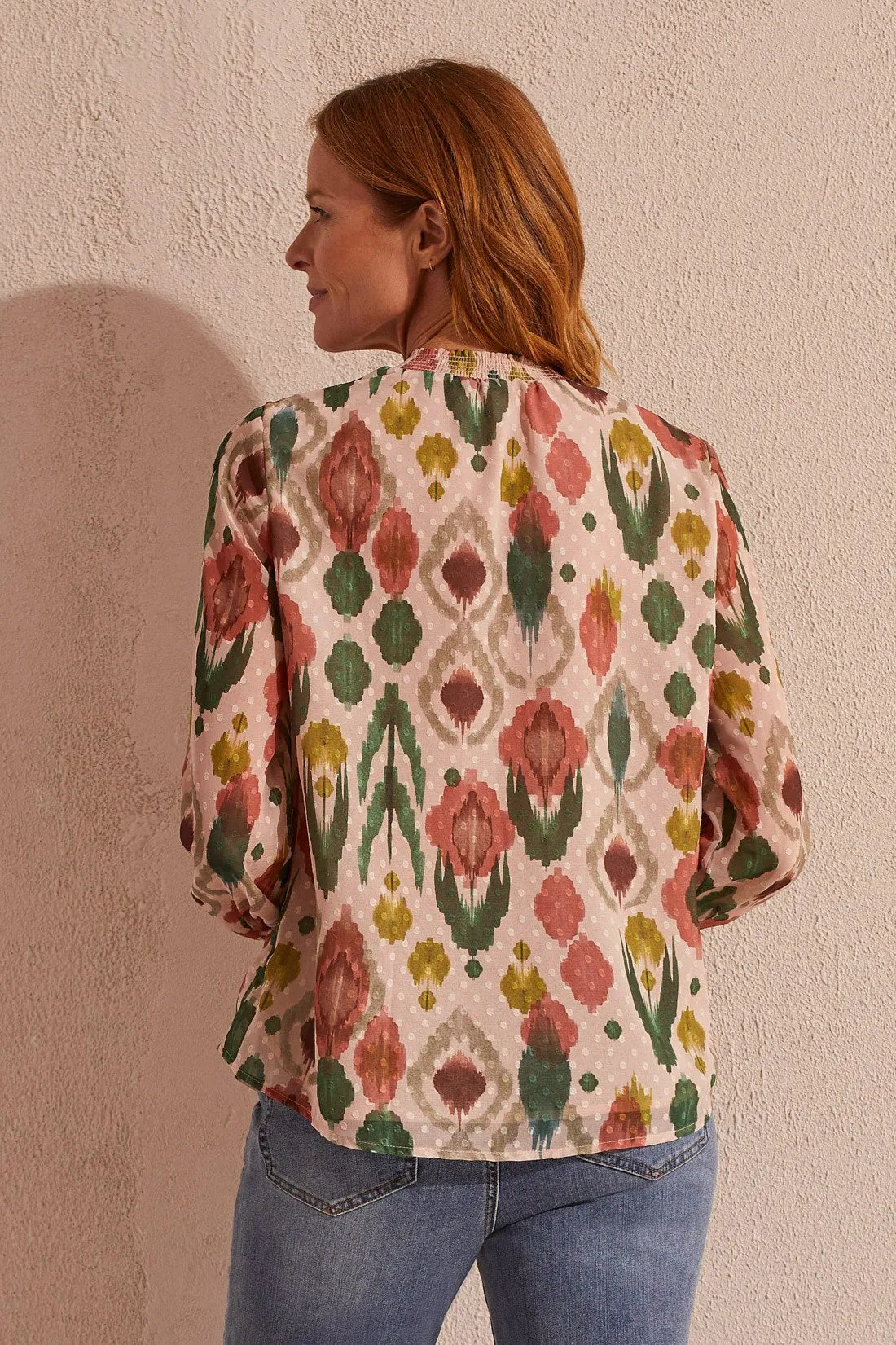 FLOWY SWISS DOT CHIFFON BLOUSE-Vine sold by Tribal product image thumbnail 4