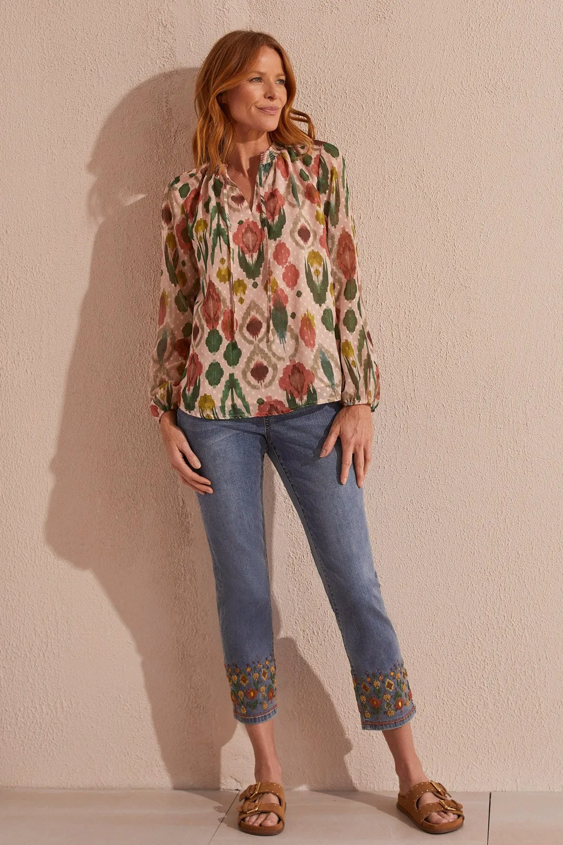 FLOWY SWISS DOT CHIFFON BLOUSE-Vine sold by Tribal product image thumbnail 3