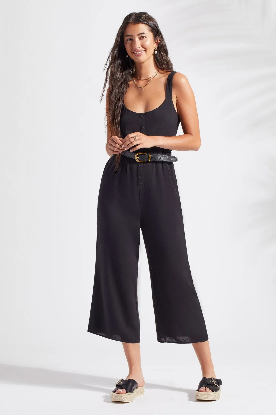 BUTTON-FRONT JUMPSUIT-Black sold by Tribal product image thumbnail 2