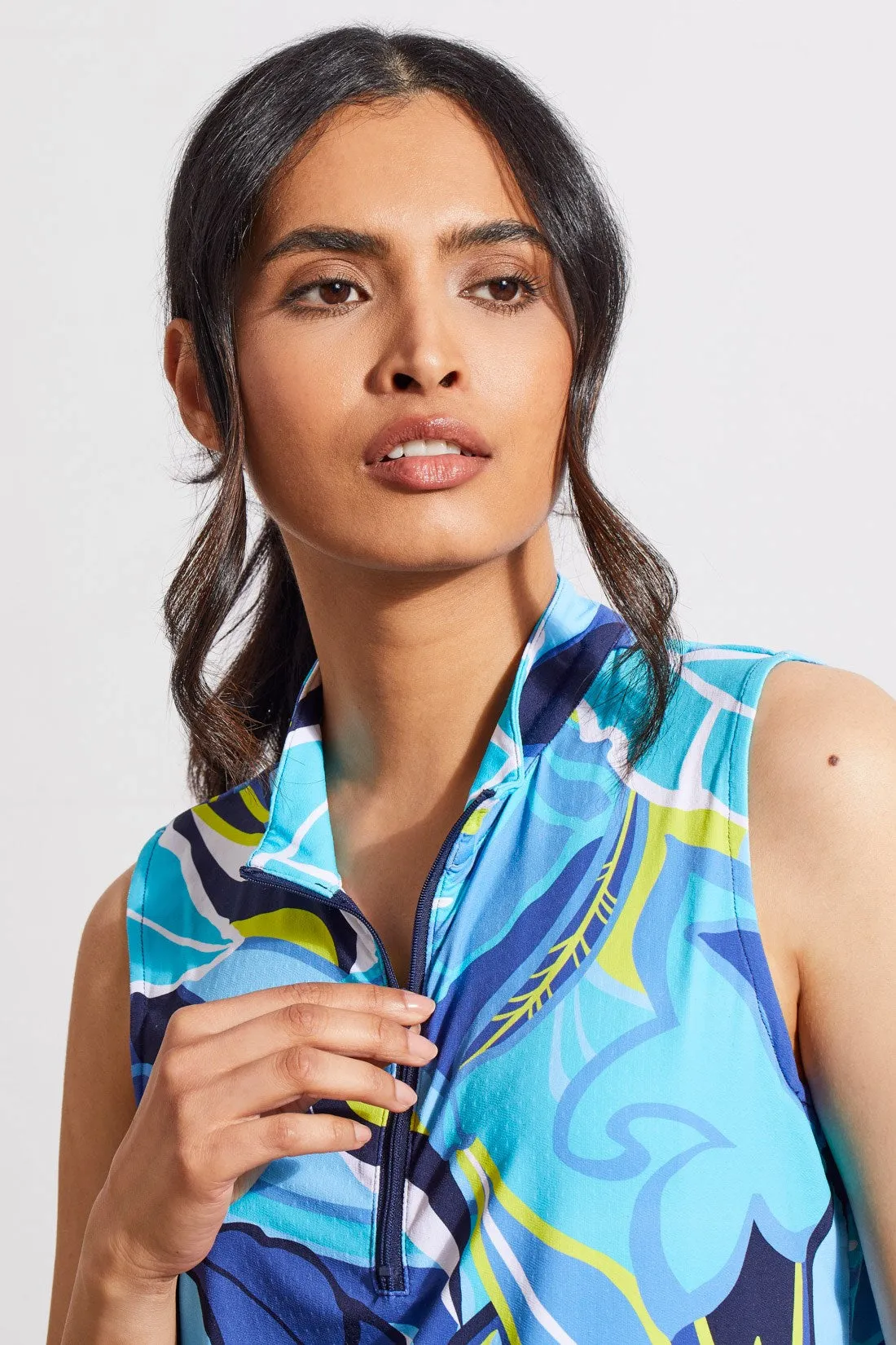 PERFORMANCE UPF 50+ POCKETED SLEEVELESS DRESS WITH INNER SHORTS-Jet blue sold by Tribal product image thumbnail 2