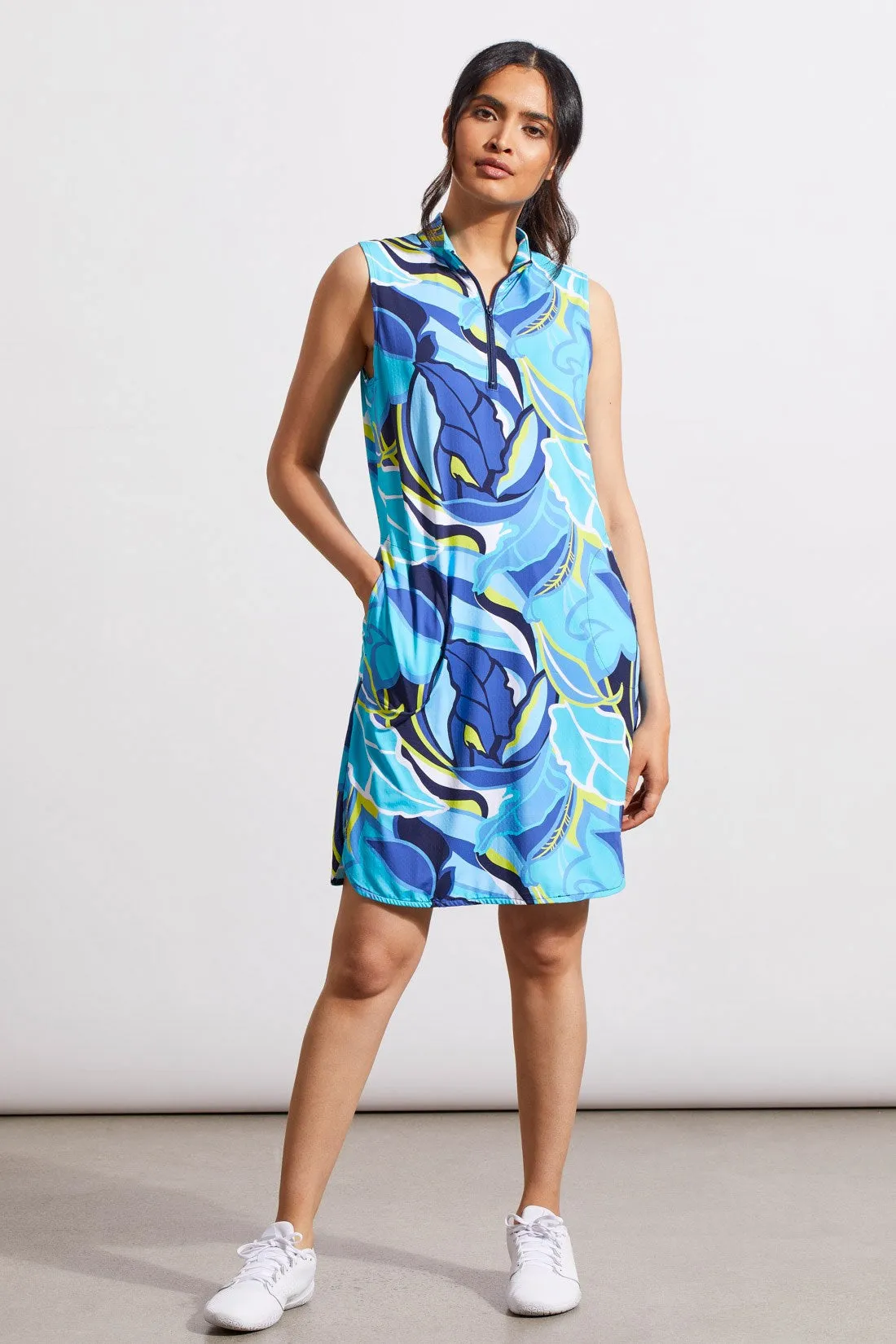 PERFORMANCE UPF 50+ POCKETED SLEEVELESS DRESS WITH INNER SHORTS-Jet blue sold by Tribal